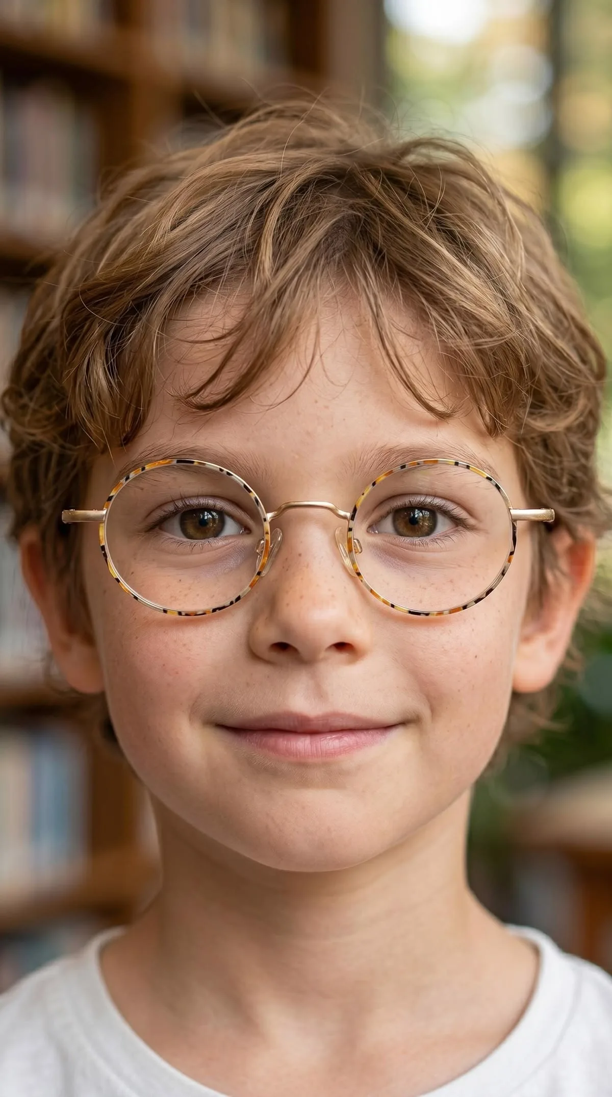 Enfant portant une paire de lunettes de vue adaptée, sélection Opt'Inès Verviers